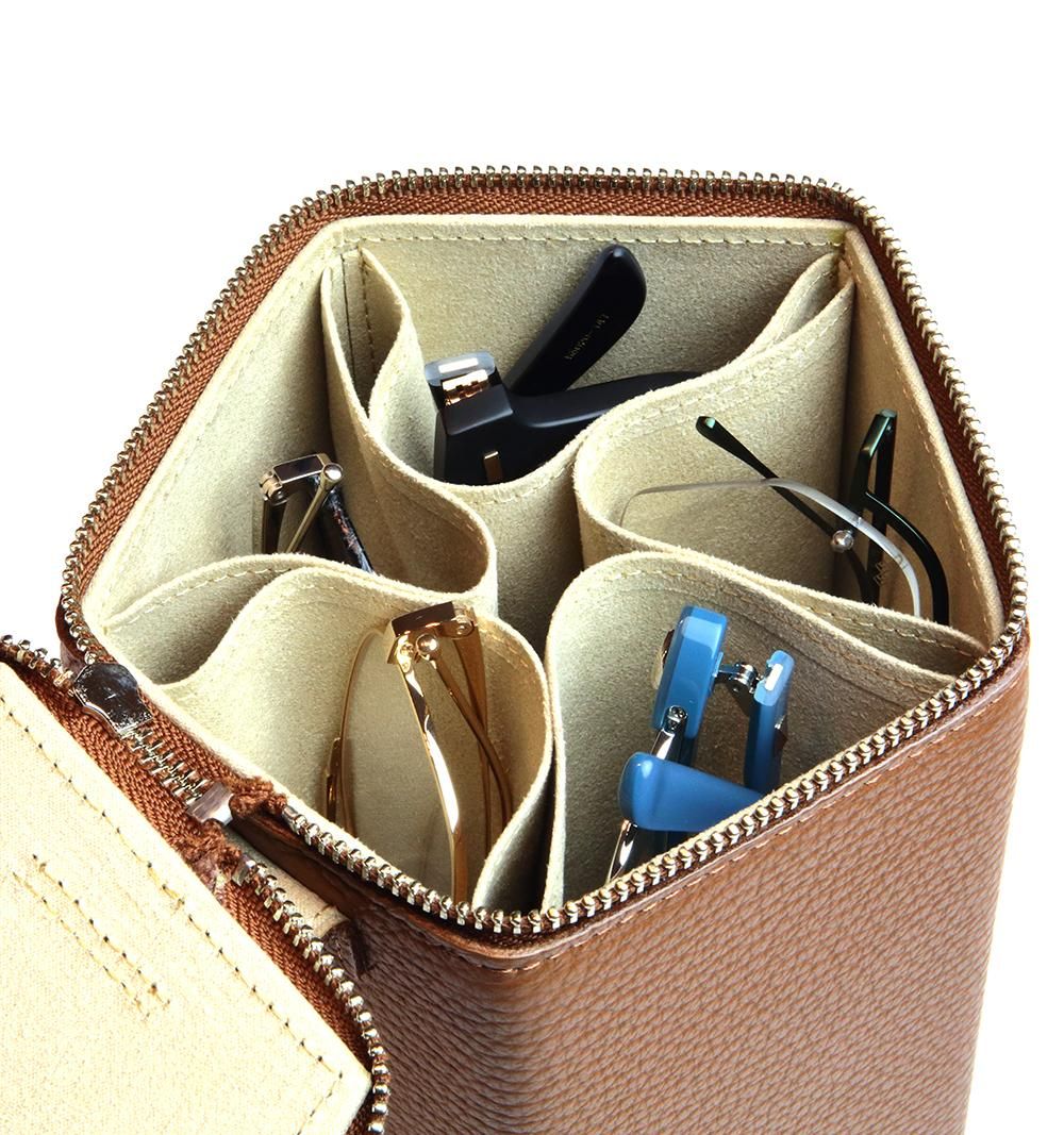 PENTAGONAL PRISM STORAGE BOX TYPE 5 / Saddle Tan & Ivory