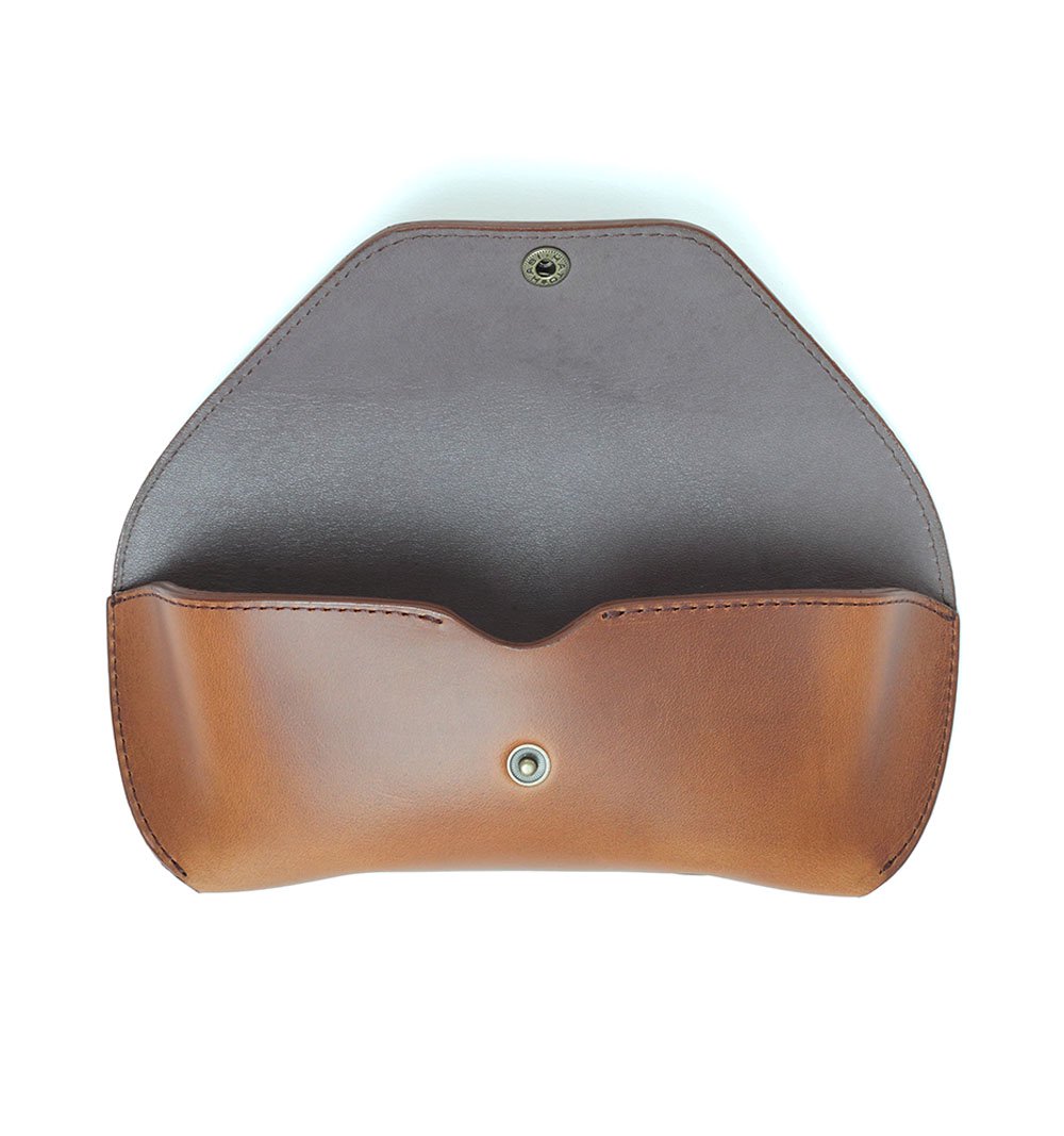 HORWEEN LEATHER EYEWEAR CASE 2 / Whiskey & Dark Brown | DIFFUSER