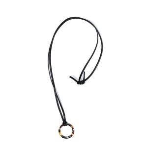 TWISTED SPECKLED TORTOISESHELL GLASS HOLDER / Ag925/BLACK PLATINGξʲ