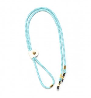 ADJUSTABLE LENGTH GLASS CODE - R.PE / Turquoise & Off White Suedeξʲ