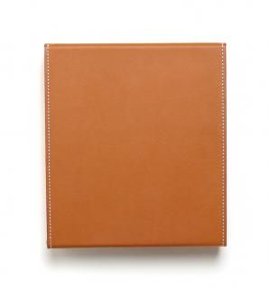 OIL LEATHER ROLL EYEWEAR CASE / Dark Brown & Red