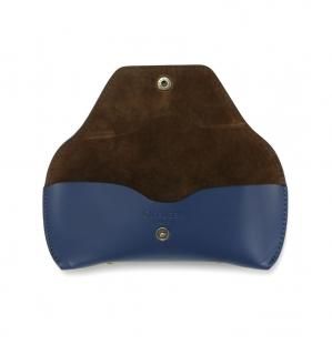 SMOOTH LEATHER EYEWEAR CASE-S / Blue & Brownξʲ
