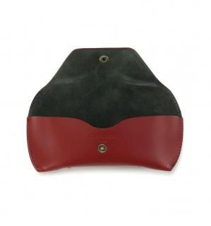 SMOOTH LEATHER EYEWEAR CASE-S / Red & Dark Khakiξʲ