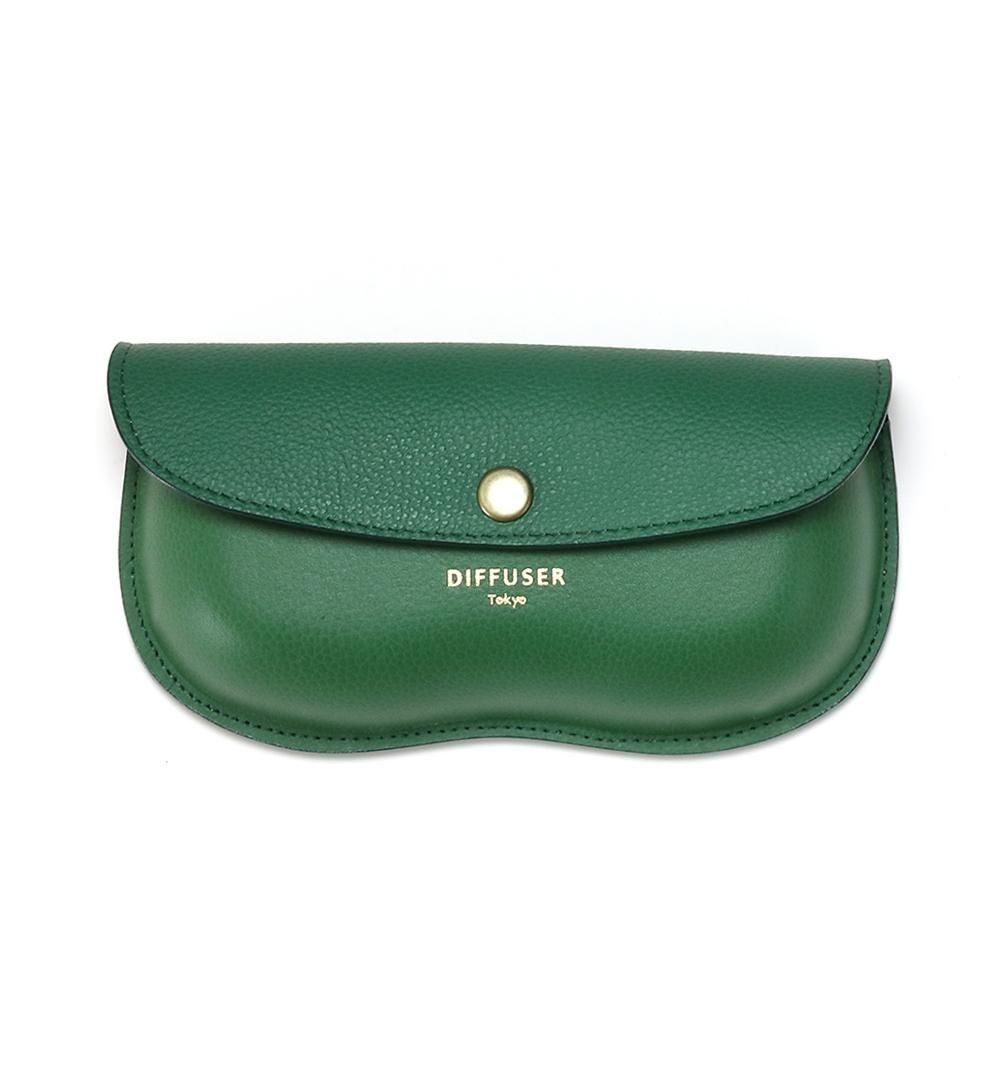 HORWEEN LEATHER EYEWEAR CASE 2 / Green & Black | DIFFUSER onloine