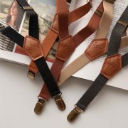 Children's suspenders（dark brown / gray ash）