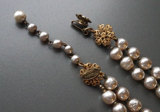 1950 Miriam Haskell パールフラワーネックレス - antique & vintage jewelry  meltingpot(メルティングポット）