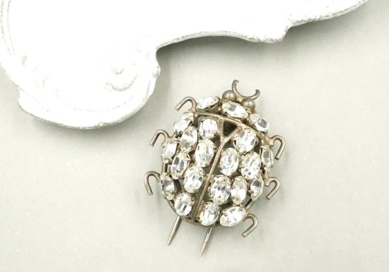 1940 フランス製てんとう虫クリップブローチ - antique & vintage jewelry meltingpot(メルティングポット）