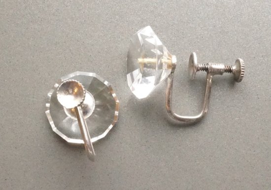 1950 クリアベーシックイヤリング - antique & vintage jewelry meltingpot(メルティングポット）