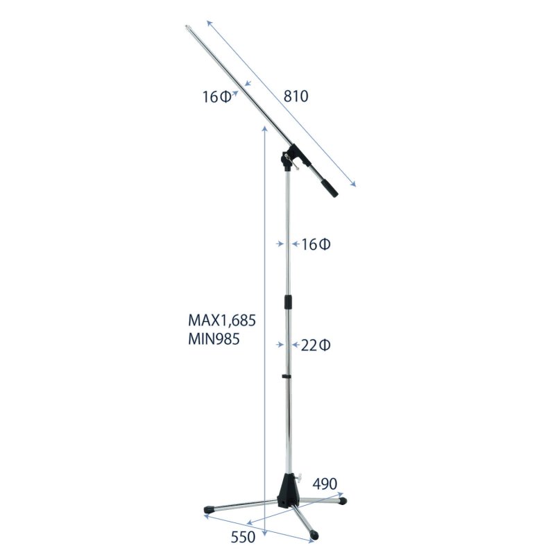 安全Shopping KIKUTANI MS-203 キクタニ ブームタイプ式マイクスタンド クロームメッキ仕上げ PA機器