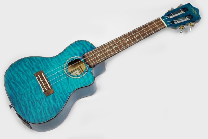 送料無料】LANIKAI ラニカイ QM-BLCEC Quilted Maple Blue Stain エレクトリックコンサートウクレレ 【特価品】  - CENTRALMUSIC〔セントラルミュージック〕愛媛・松山 エレキギター/ベース/アコースティックギター/ヴィンテージ