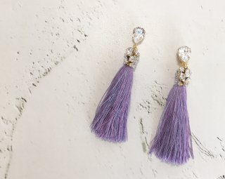Bijou tassel  Pierced&Earrings -purple-