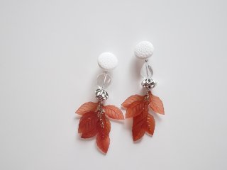 Leaf  pierced＆Earrings / Brown