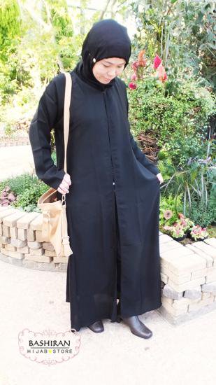 PLAIN ABAYAヒジャーブ付前開きタイプ春秋◎　夏〇　冬△XS～5L - BASHIRAN HIJAB STORE