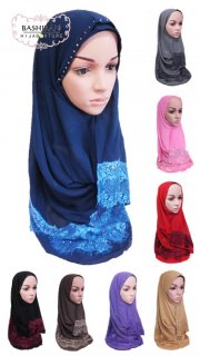 <img class='new_mark_img1' src='https://img.shop-pro.jp/img/new/icons34.gif' style='border:none;display:inline;margin:0px;padding:0px;width:auto;' />SLIP ON HIJAB</BR>DOUBLE LOOP</br>CHIFFON</br>レース入り