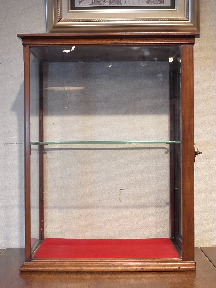 アンティーク ヴィンテージ イギリス製 卓上 ガラス ショーケース