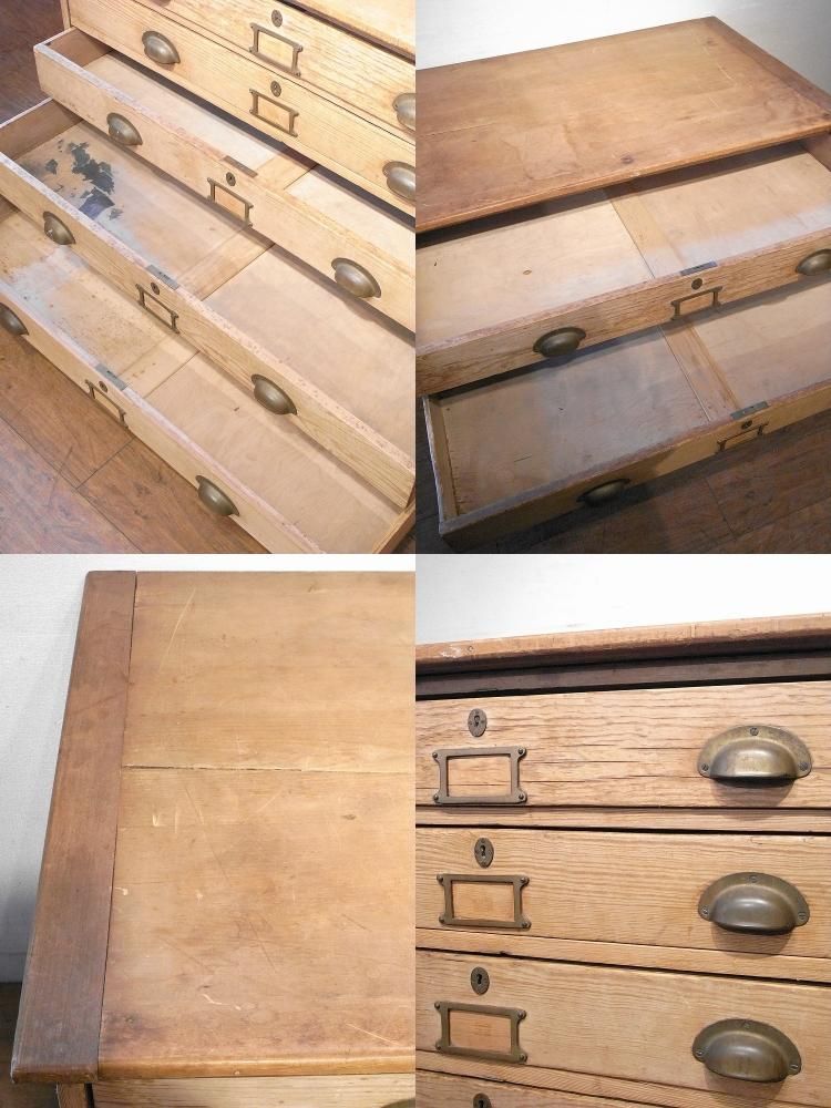 【イギリス便】アンティーク◆ 5段引き出しケース ◆ レターケース 5段 A4 Toreno 木製 幅35cm （ 幅35×奥行28×高さ