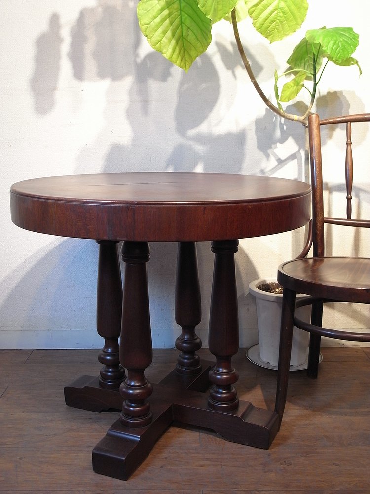 アンティーク レトロ 造りの良い 丸テーブル カフェテーブル ラウンド 