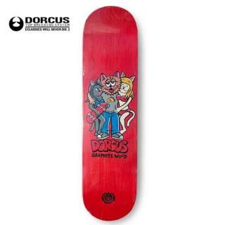 DORCUS(ɡ) ZETT WITH GALS SKATEDECK  /ORANGE7.5
ARTWORK BY RINNO