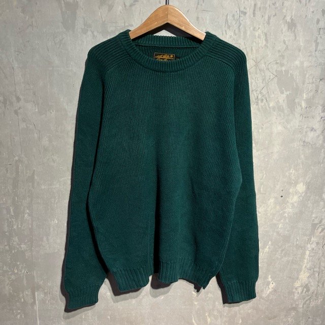 80s-90s Eddie Bauer Cotton Knit Sweater 黒タグ - Shibuya 