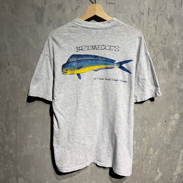 90's BEEFY-T® Hanes FISH Print Tee MADE IN U.S.A