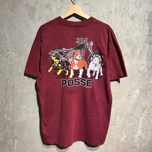 90's TOP DAWG DOG + Motorcycle Print Tee MADE IN U.S.A