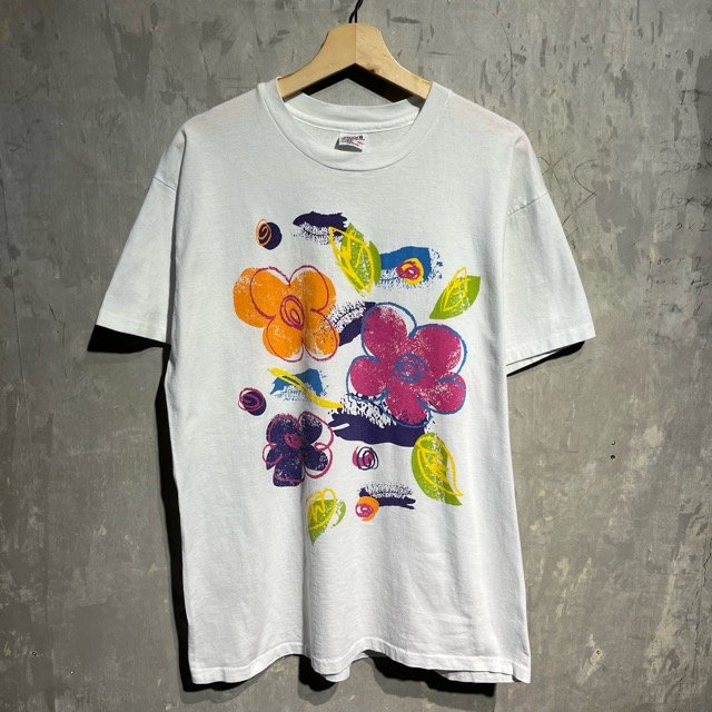 90's anvil S/S Flower Print Tee MADE IN U.S.A