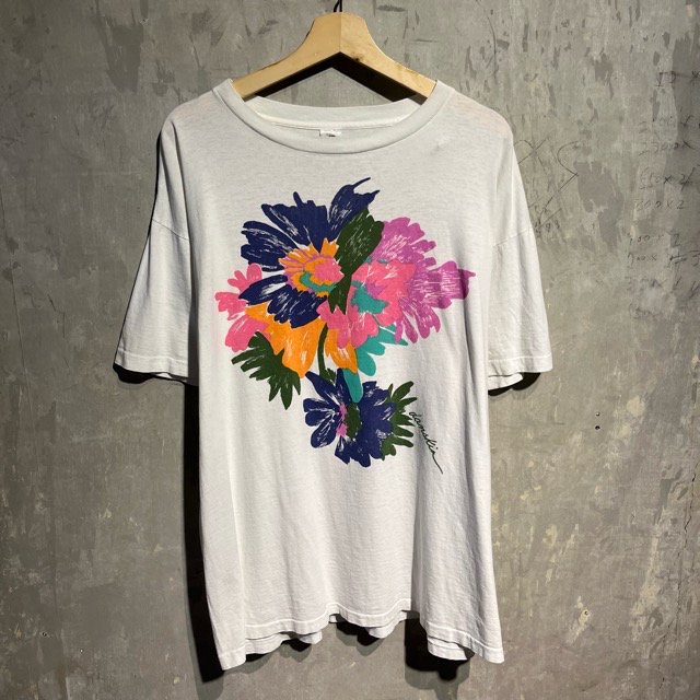 90's S/S Flower Print Tee MADE IN U.S.A