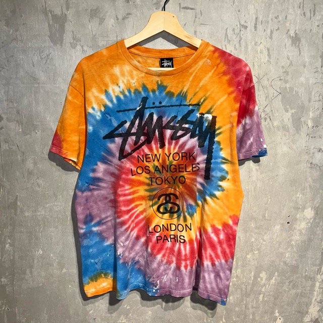 STUSSY tie-dye S/S Print Tee 