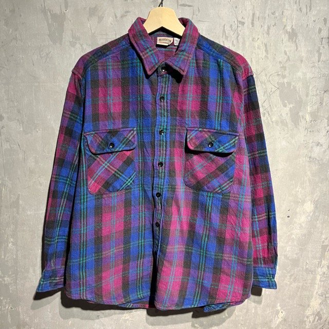 90's FIVE BROTHER Check Flannel L/S Shirt