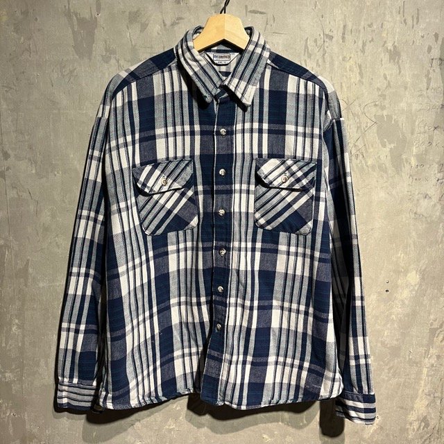 80's FIVE BROTHER Check Flannel L/S Shirt MADE IN U.S.A