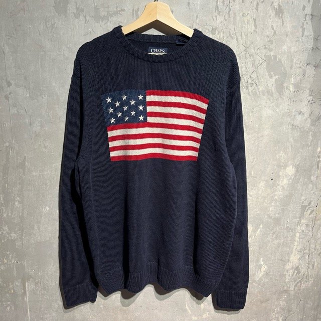 CHAPS Ralph Lauren Stars and Stripes Cotton Knit Sweater