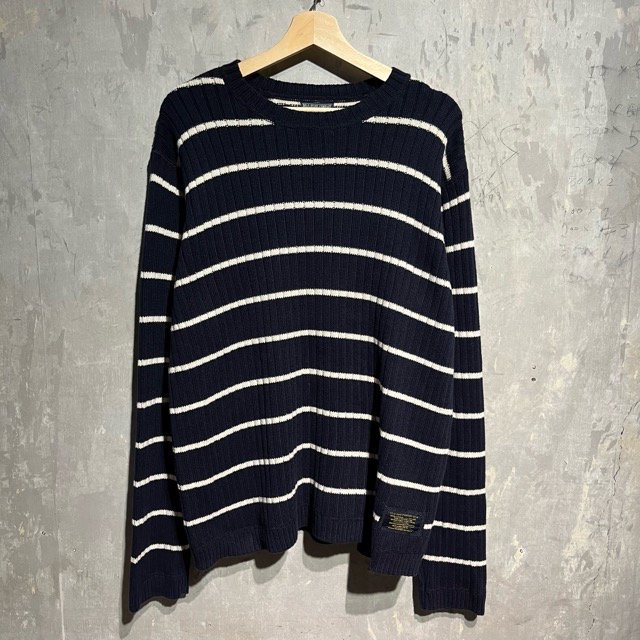 POLO JEANS COMPANY Border Cotton Knit Sweater 