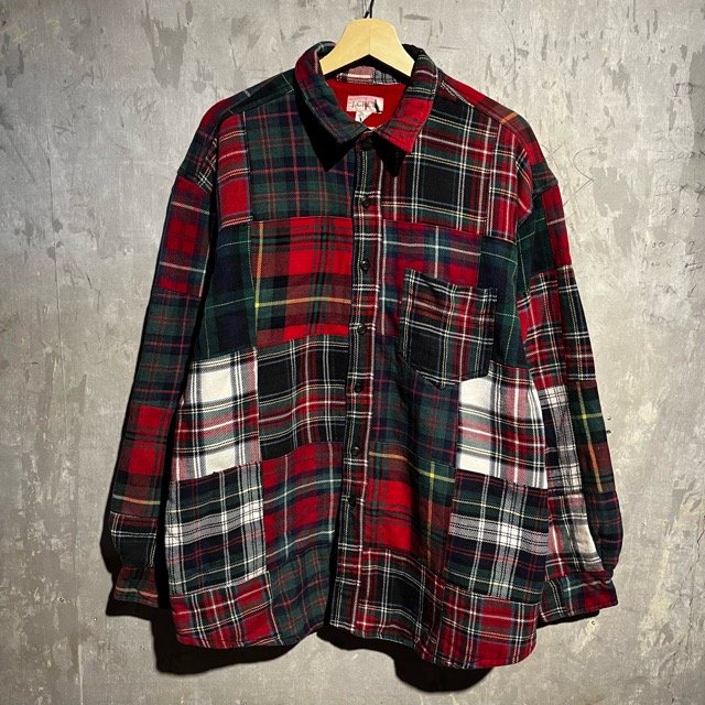 J.CREW Quilting + Patchwork Check L/S Flannel Shirt