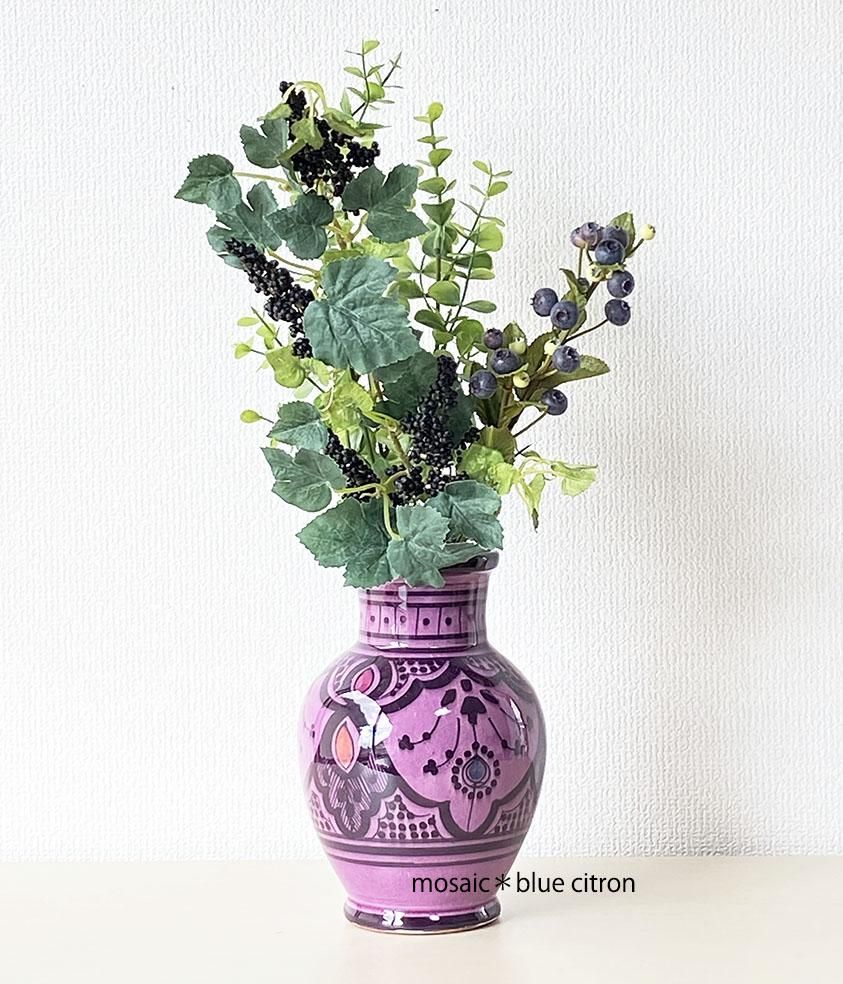 モロッコの陶器の花瓶-ピンク - mosaic＊blue citron