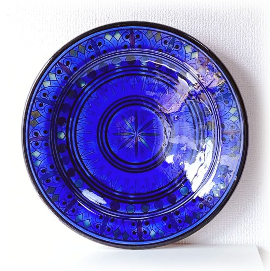 モロッコ雑貨。モロッコの陶器のお皿ー青 - mosaic＊blue citron