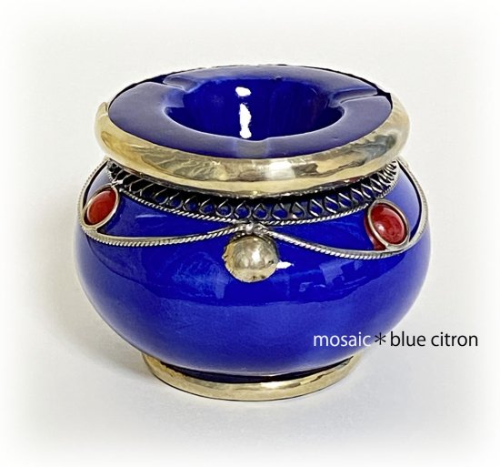 モロッコ雑貨。モロッコの灰皿＊ブルー - mosaic＊blue citron