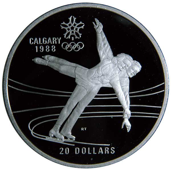 カルガリーオリンピック20ドル記念銀貨アイススケート