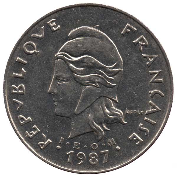フランス領ニューカレドニア50フラン硬貨