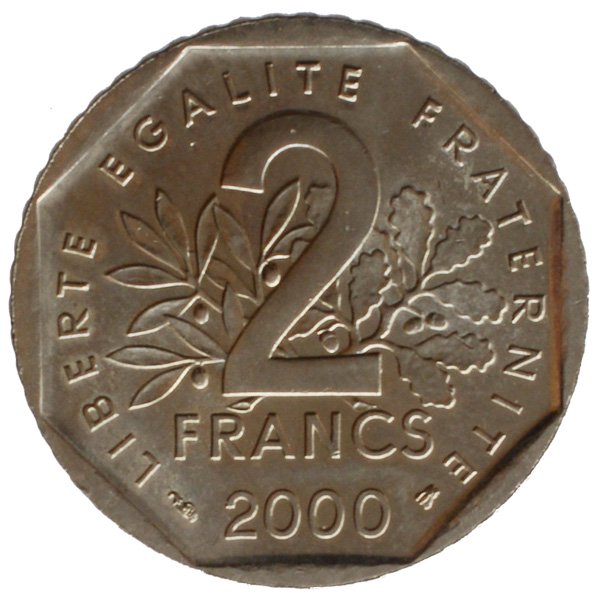 2896【フランス】1フラン硬貨　ランダム100枚