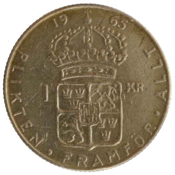 グスタフ6世アドルフ1クローナ銀貨|スウェーデン|コレクターズショップ 