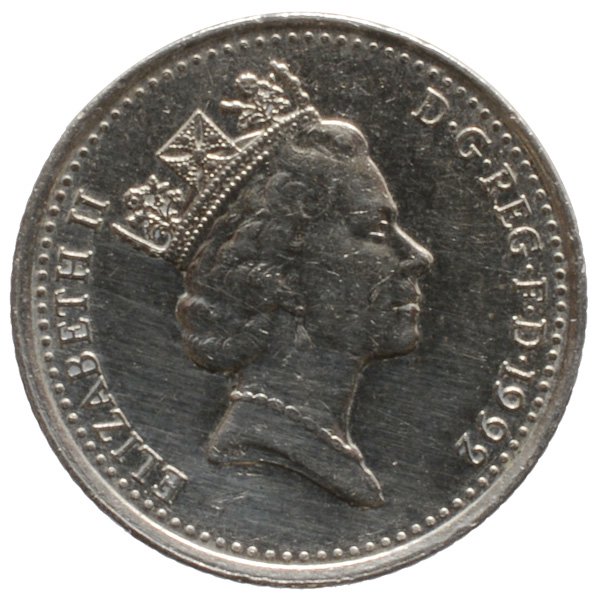 18,500円エリザベス女王１０ペンス１９９２年
