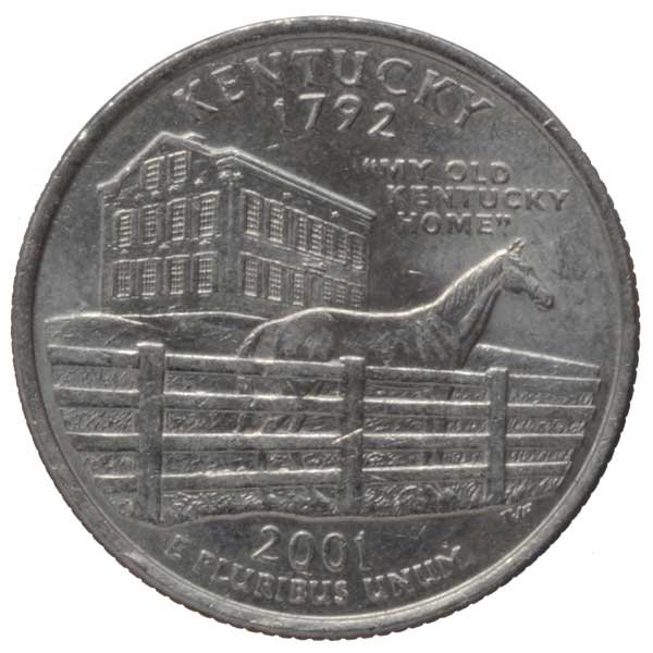 アメリカ合衆国50州シリーズ・ケンタッキー州25セント硬貨 