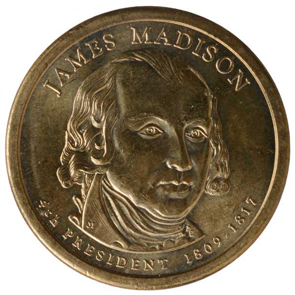 アメリカ大統領ジェームズ・マディソン記念1ドル硬貨