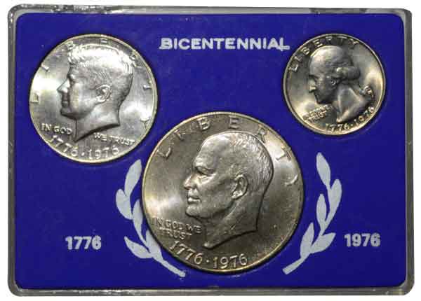 アメリカ建国記念硬貨3枚セット - コレクション