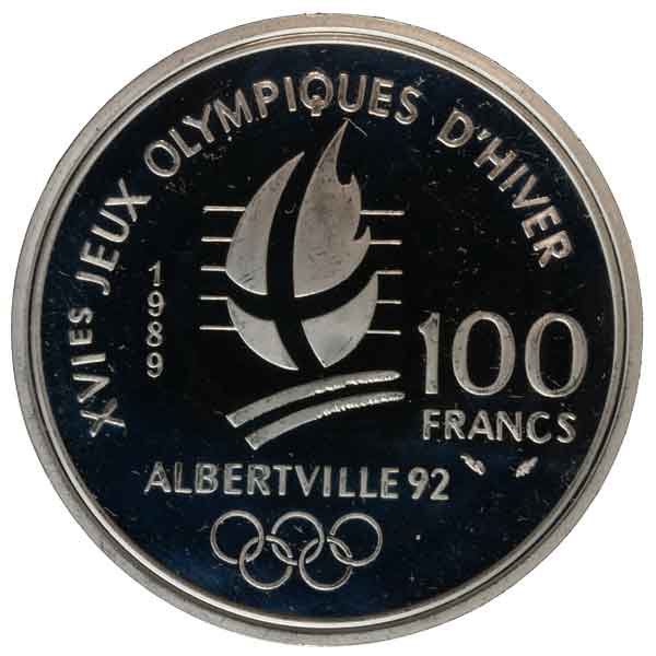 アルベールビルオリンピック記念100フラン銀貨|フランス|コレクターズショップトモリンズ24