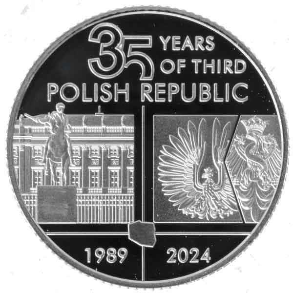 第3ポーランド共和国建国35周年記念1ドル銀貨