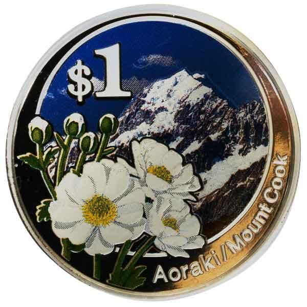 ニュージーランド アオラキ・マウントクック1ドルプルーフ銀貨
