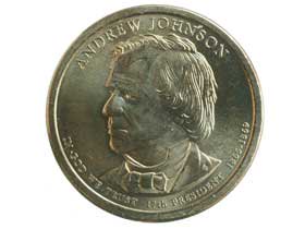 第１７代アメリカ合衆国大統領アンドリュー•ジョンソン1ドル硬貨
