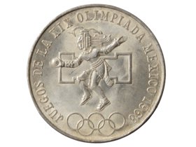 1698年　メキシコ　夏季オリンピック　25ペソ　銀貨