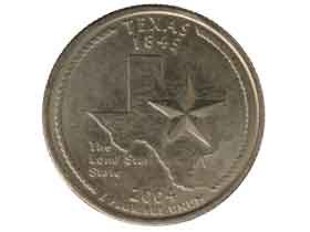 アメリカ合衆国50州シリーズ・テキサス州記念25セント硬貨 